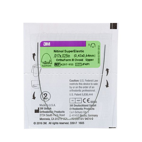 Дуга нитиноловая Unitek Super Elastic .016x.022 НЧ  ФIII 3М